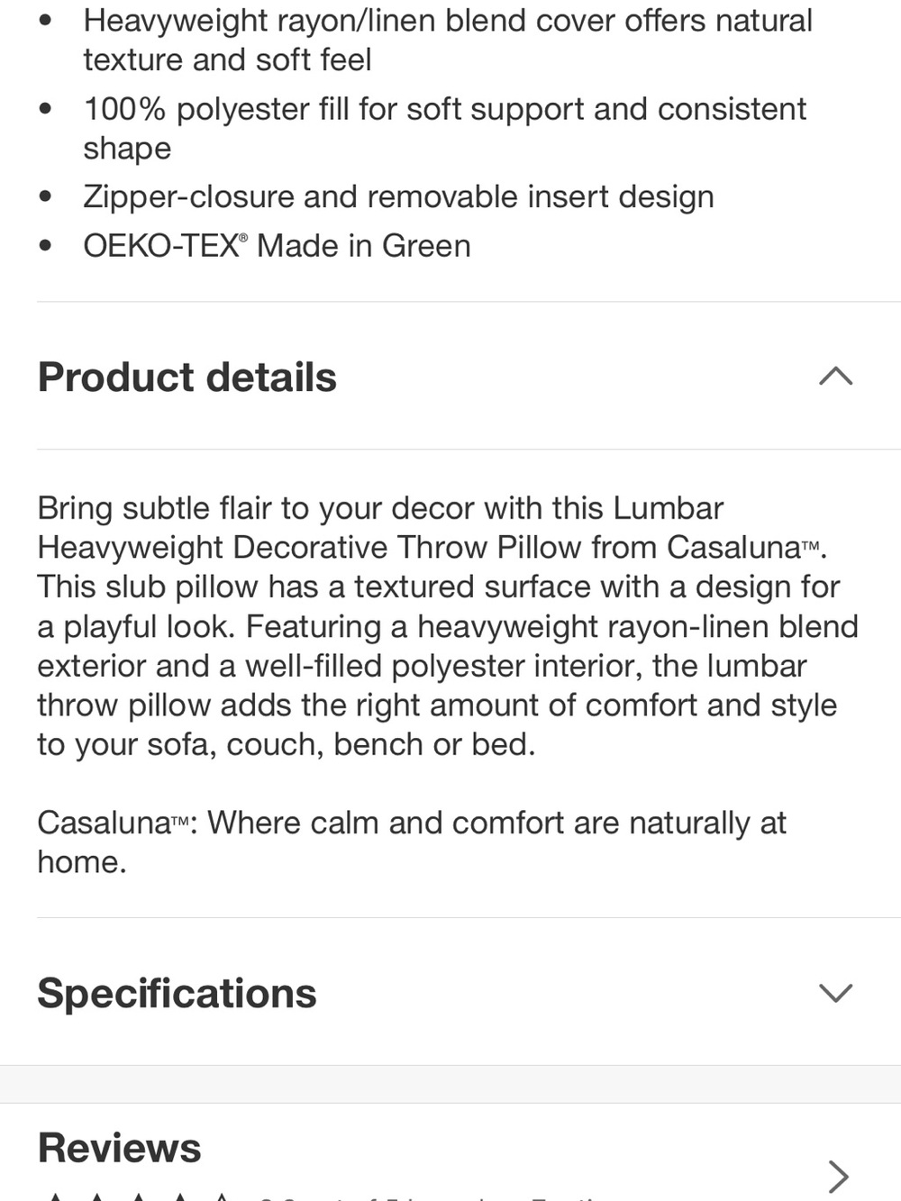 Casaluna Heavyweight Linen Blend Pressed Floral 14” x 48” Lumbar Pillow - Picture 4 of 9